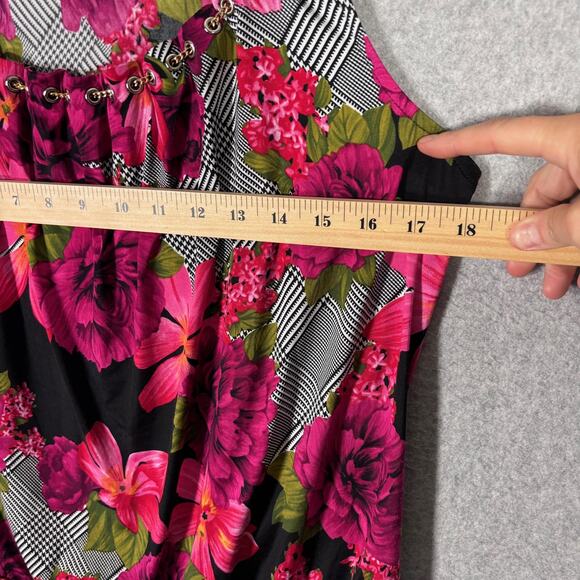 VTG 90s Cache Tank Top Medium Floral Chain Neck Maximalist Abstract Mob Y2K - Picture 7 of 12